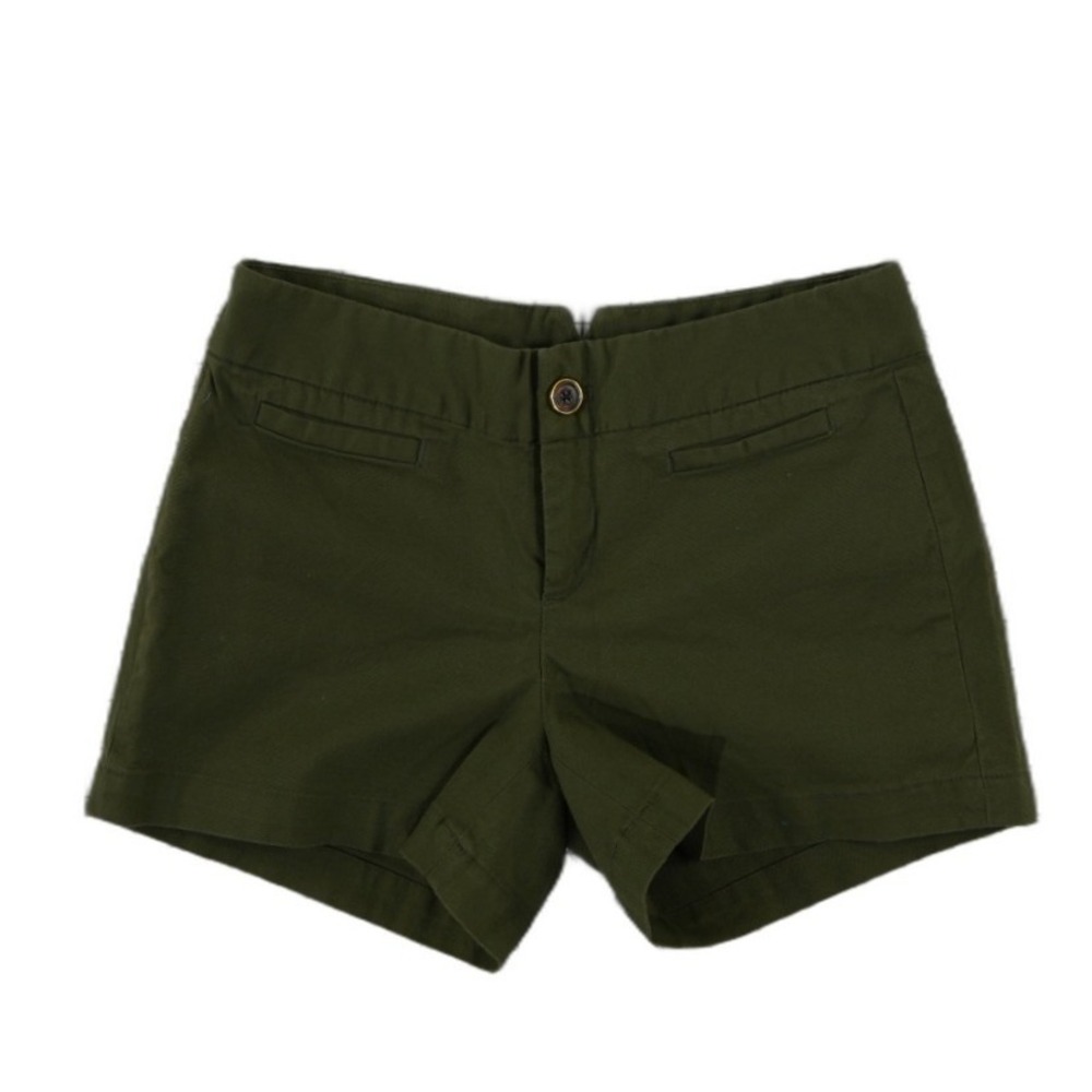 Banana Republic Chino Shorts Women's Size 2‎ Olive Green Cotton Stretch